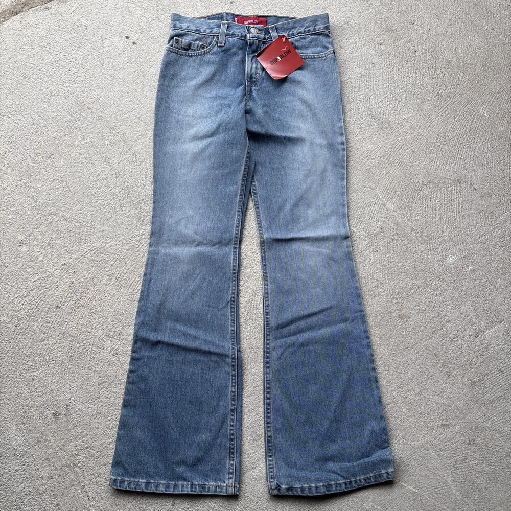 Vintage NOS Levis 514 Jeans Women 3 Jr Blue Denim Super Low Flared Leg Y2k USA